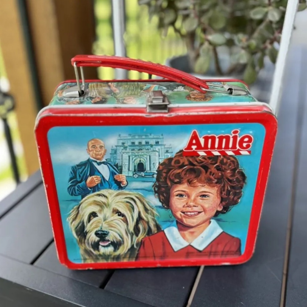 Vintage ANNIE Metal Lunch Box With Thermos